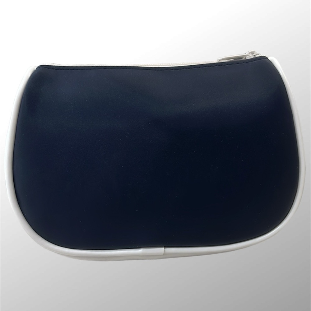 DIOR Navy and White Sateen Gold Medal Medallion Beauty Cosmetic Bag - Picture 9 of 11